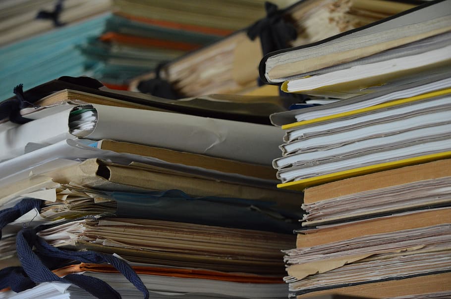 documentos, arquivos, registros, arquivo, pasta, burocracia, administração, escritório, pilha, livro