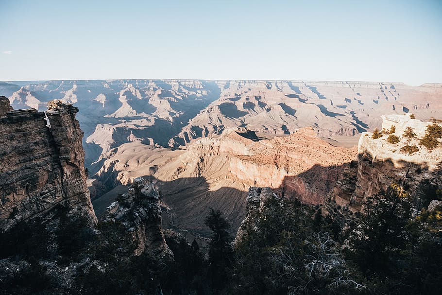 panoramic, view, sun, shadows, sprawling, grand, canyons, Adventure, Arizona, Canyon