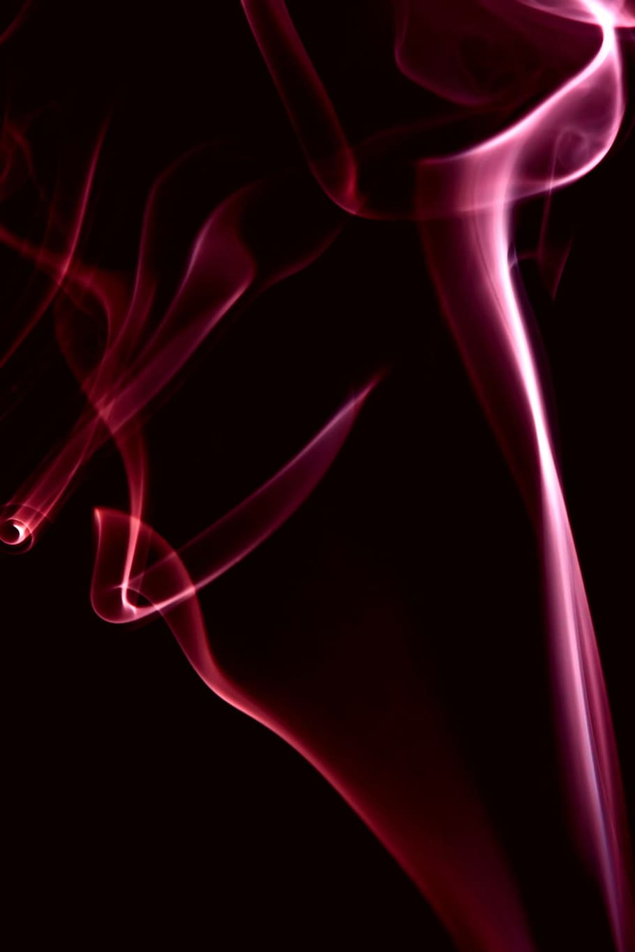 red, background, smoke, isolated, black, smooth, shape, abstract, wave, scented