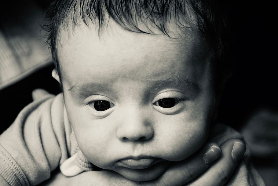 baby, face, boy, child, noir, family, young, youth, innocence, newborn