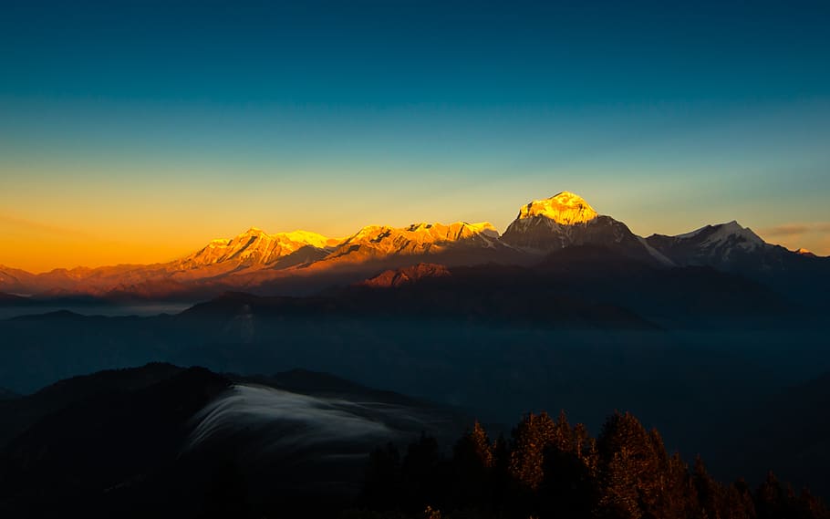 mountain, himalayas, nepal, himalaya, landscape, nature, adventure, mountains, trekking, snow