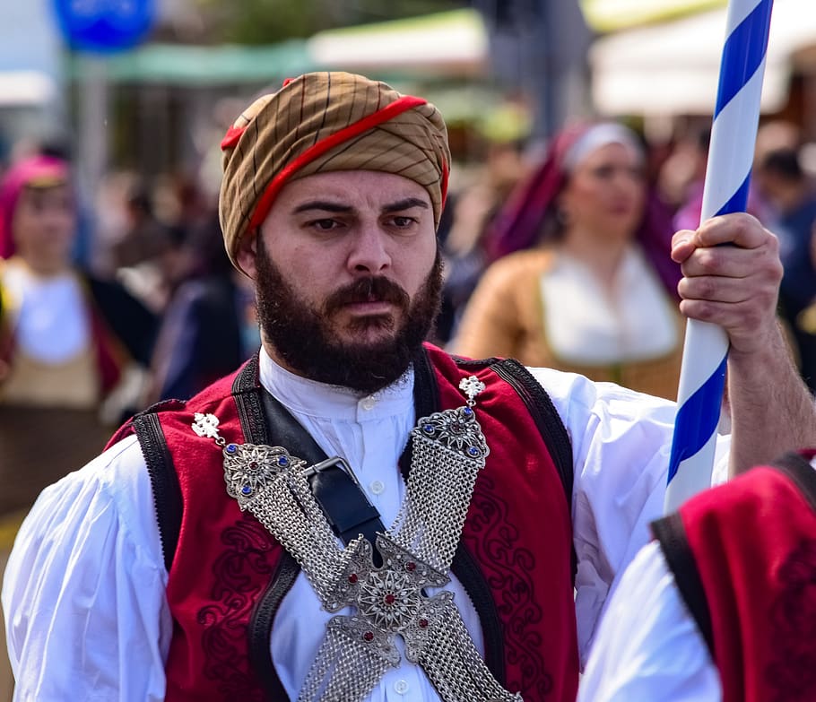 people, portrait, parade, man, celebration, greek independence day, 25th of march, costume, greek, traditional