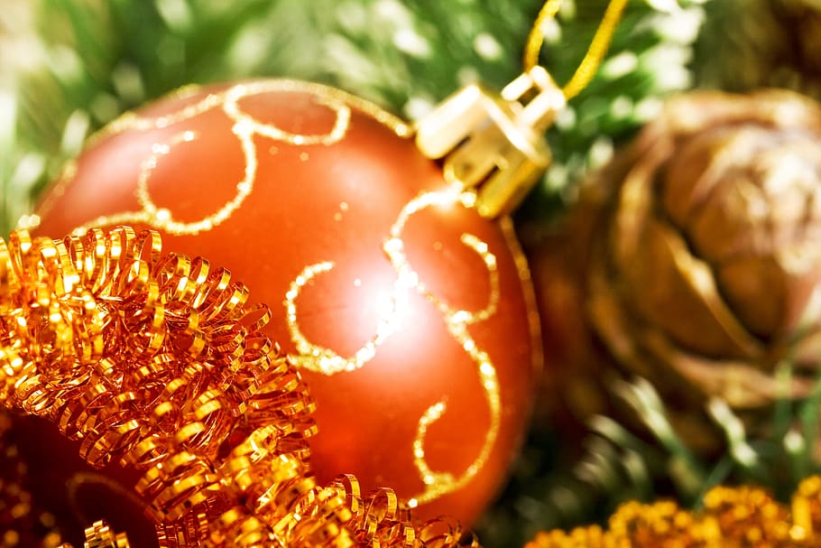 background, ball, bauble, blue, blur, bright, celebration, christmas, christmas-tree, color