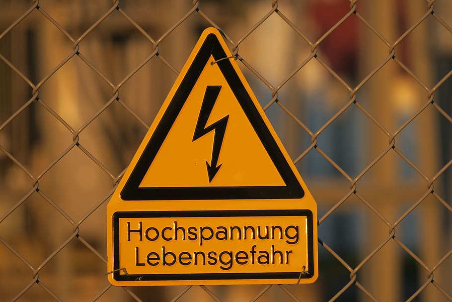 high voltage, danger of death, caution, dangerous, warning, electricity, energy, current, shield, voltage