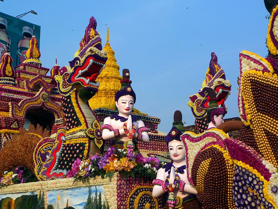 flower, float, chiang, mai, festival, thailand, floral, chiang mai, thai, annual