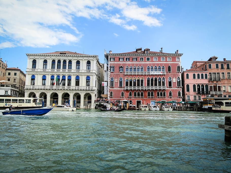 Venice, Italy, buildings, houses, architecture, boats, water, docks, city, building exterior