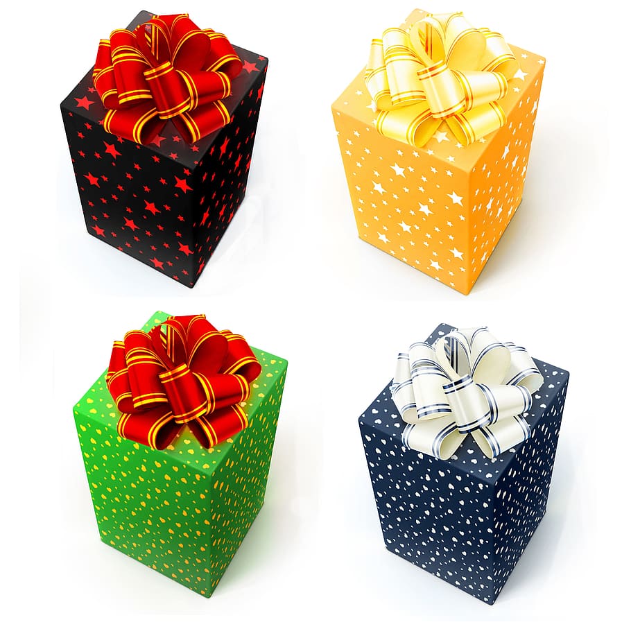 gift, box, present, bow, xmas, giftbox, icon, background, collection, birthday