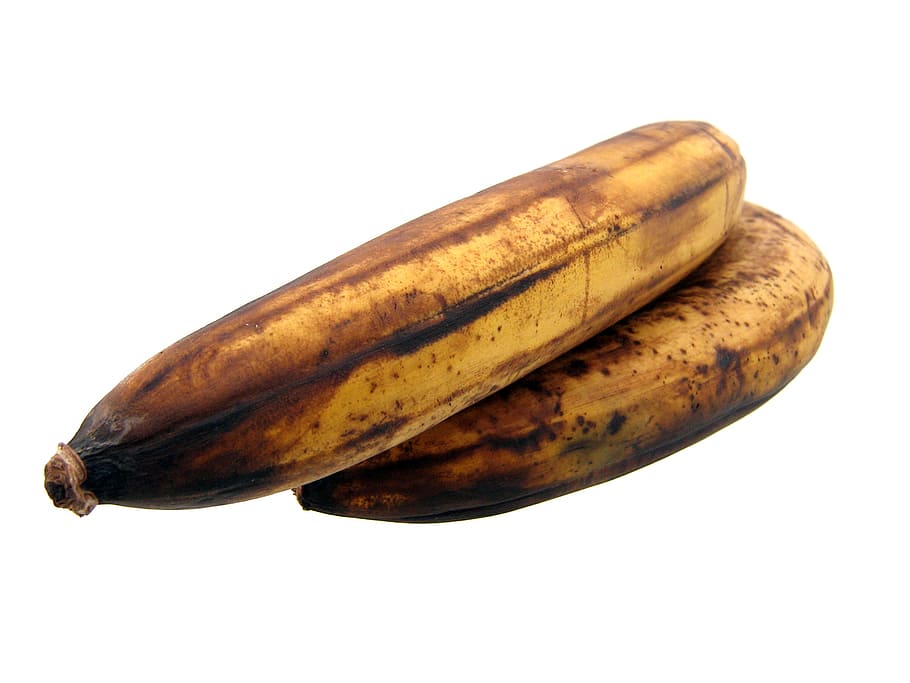 banana, podre, velho, fruto, ruim, marrom, isolado, sujo, maduro, manchado