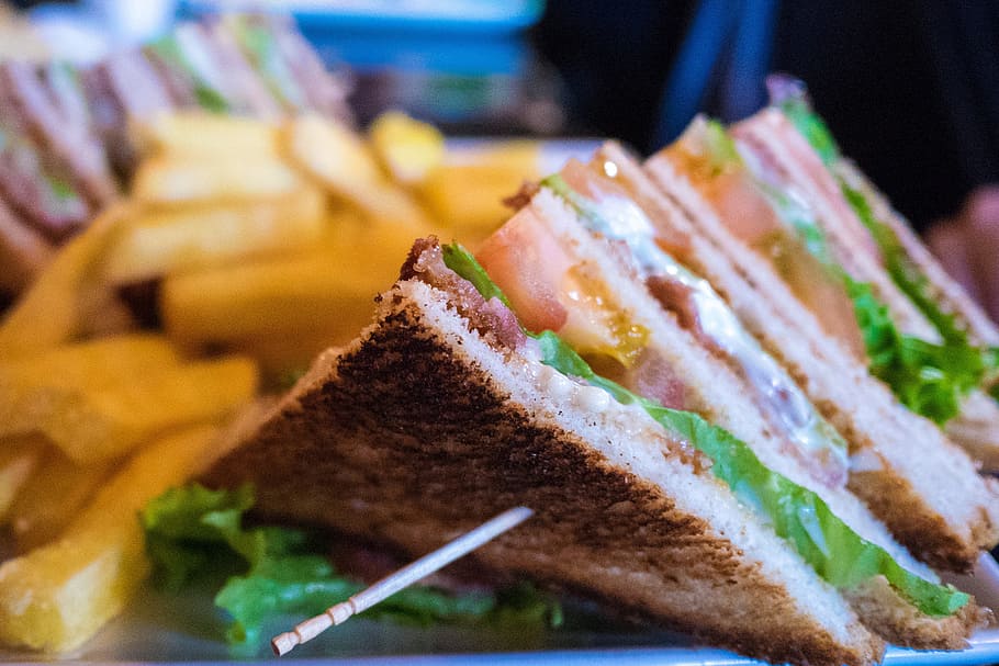 club sandwich, food and Drink, bread, food, ready-to-eat, freshness, close-up, slice, cake, dessert