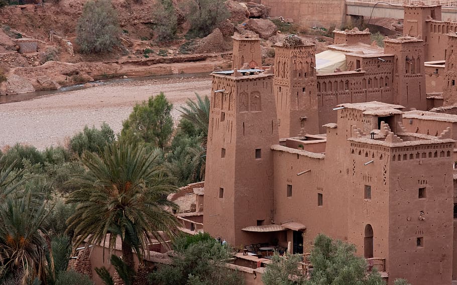 morocco, africa, village, mountains, house, pise, fortress, kasbah, ait-ben-haddou, architecture