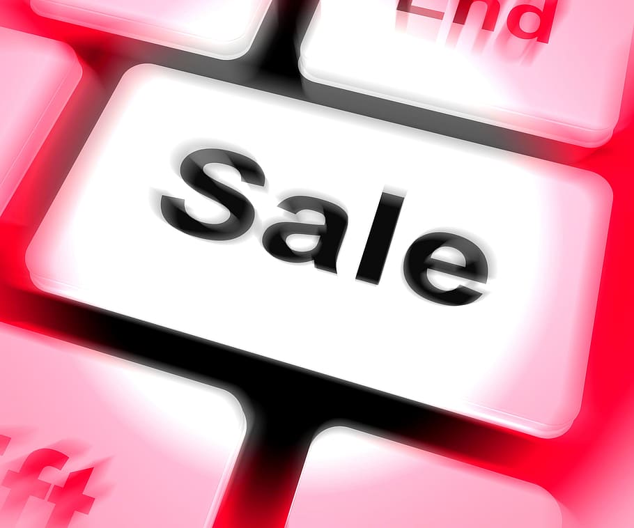 teclado de vendas, mostrando, promoções, negócios, comércio, computador, consumismo, negócio, chave, teclado