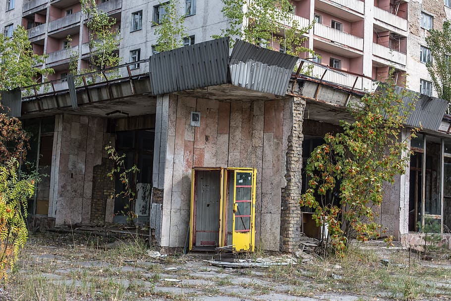 atom, pembangkit listrik tenaga nuklir, ditinggalkan, dipenuhi, tadinya, chernobyl, Pripyat, kota Hantu, ukraine, zona pengecualian