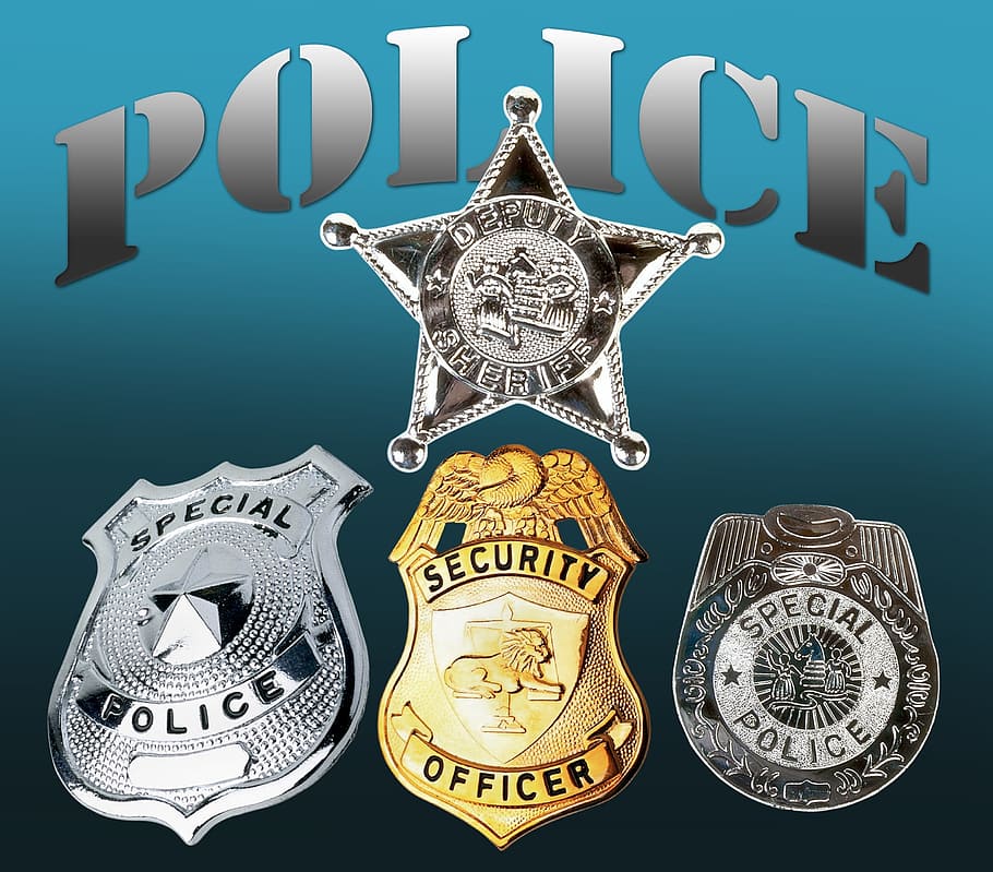 badge, police, object, service, graphic, graphical, representation, metal, art and craft, indoors