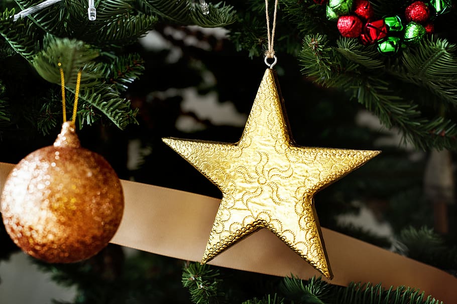 baubles, celebrate, celebration, christmas, christmas tree, closeup, decorate, decoration, festival, festive