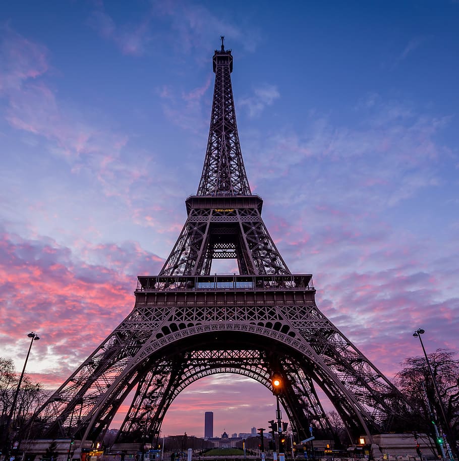 eiffel tower, paris, architecture, famous, europe, history, lights, france, lockscreen wallpaper, built structure