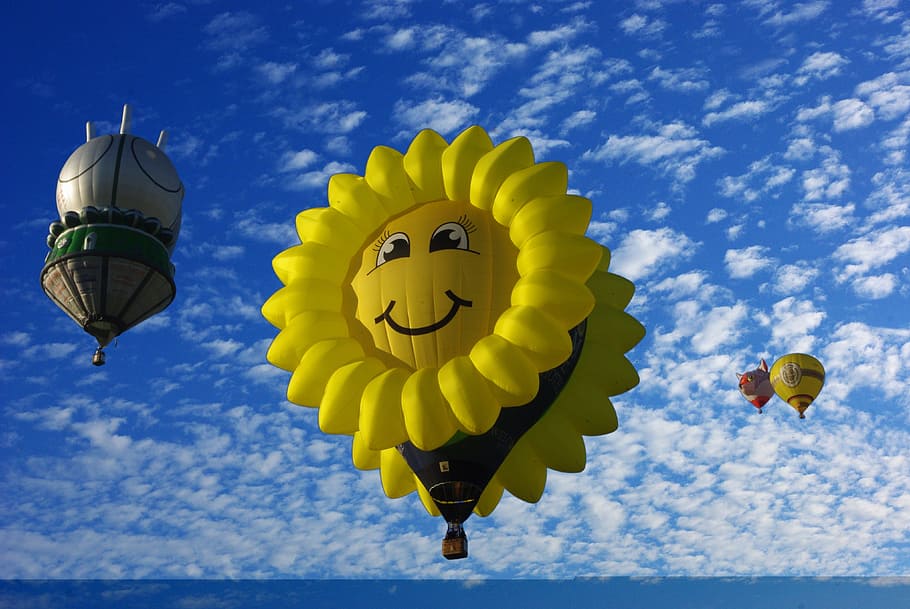 balloon, hot, air, object, transport, ride, high, height, nature, sky