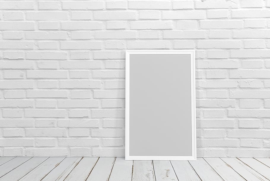 frame, picture frame, wall, template, mockup, blank, space, pattern, brick wall, wall - building feature