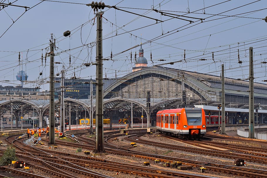 architecture, railway station, train, building, city, traffic, travel, platform, remote traffic, stahlbau
