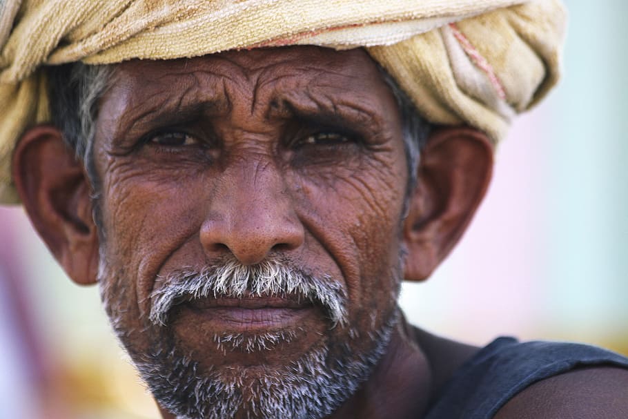 pria India yang miskin, orang-orang, India, pria, tua, orang, miskin, potret, dewasa senior, satu orang