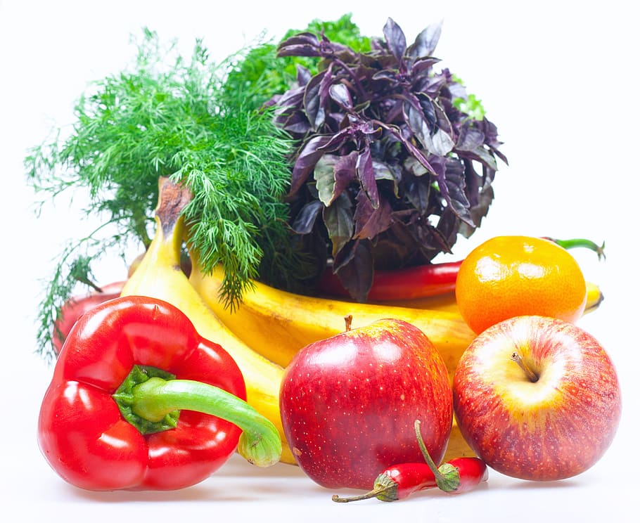 fresh, vegetables, fruits, market, isolated, heap, grapefruit, vegetarian, meal, lemon