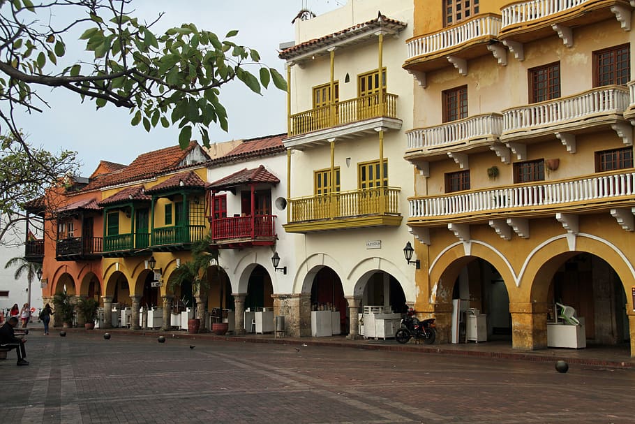 colonial, architecture, colombia, spanish, cartagena, built structure, building exterior, building, city, window