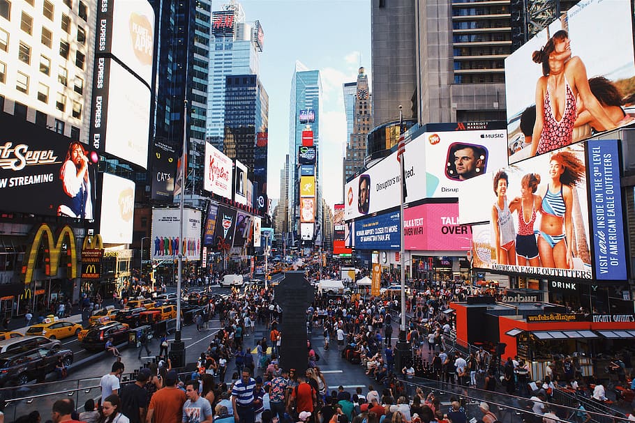 Times Square, New York City, City and Urban, América, hD Wallpaper, NYC, EE.UU., ciudad, arquitectura, exterior del edificio