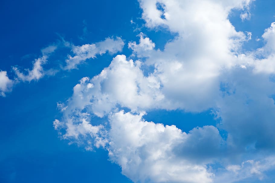 air, background, blue, cloud, cloudscape, cloudy, horizontal, outdoors, puffy, sky