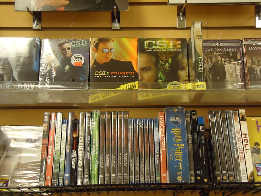 dvd, dvds, movies, display, rack, shelf, shelves, wall, store, shop