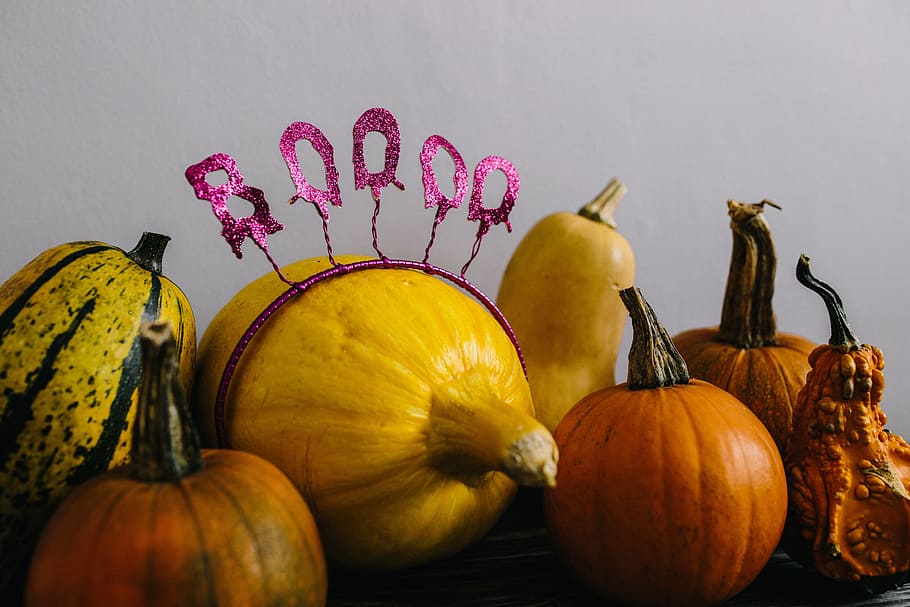 calabazas y halloween, verduras, otoño, calabazas, gracioso, halloween, fantasmas, abucheo, comida y bebida, calabaza