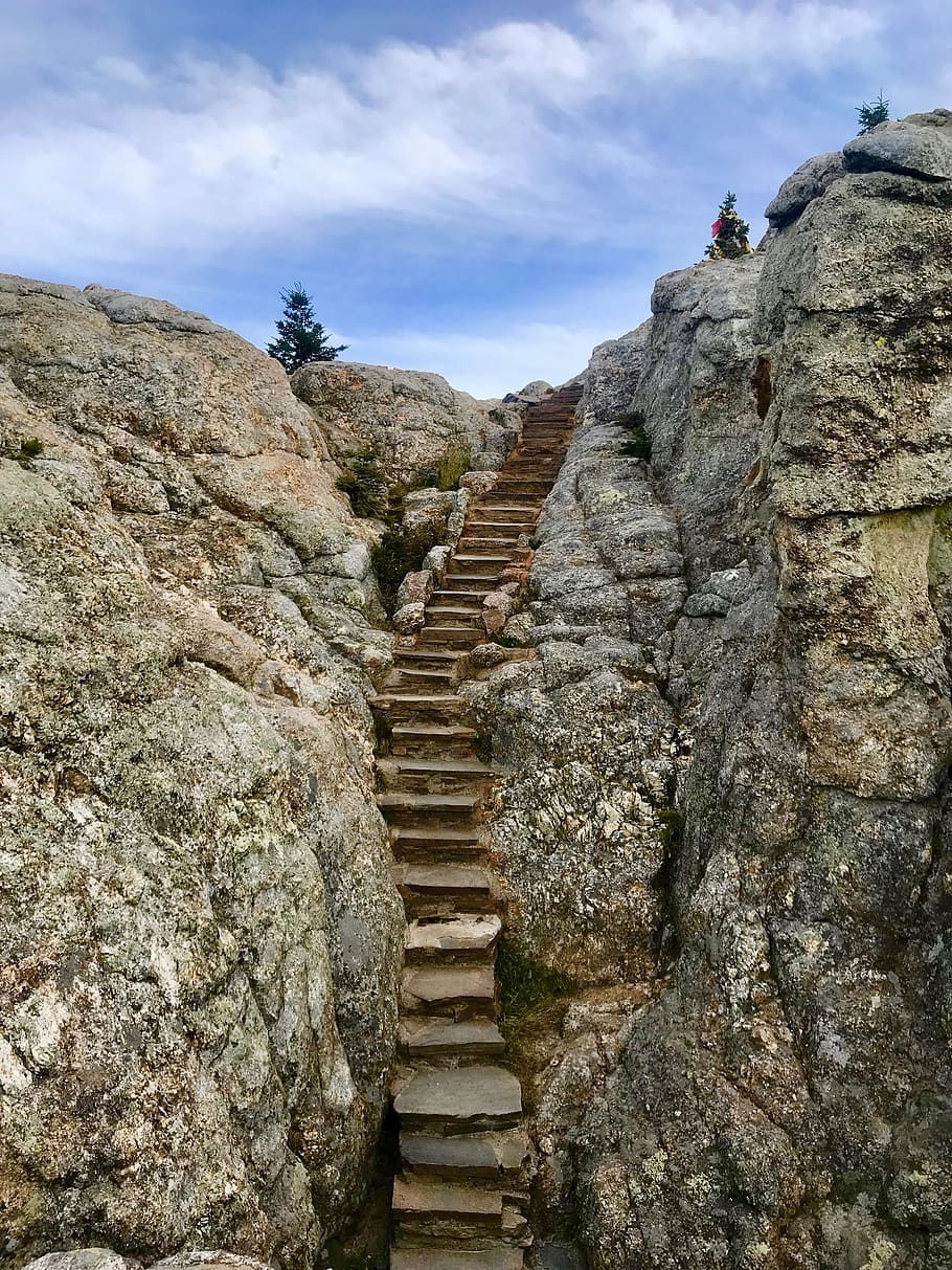 black hills national forest, black hills, south dakota, usa, stone, stone stairs, the art of travel, sky, rock, solid