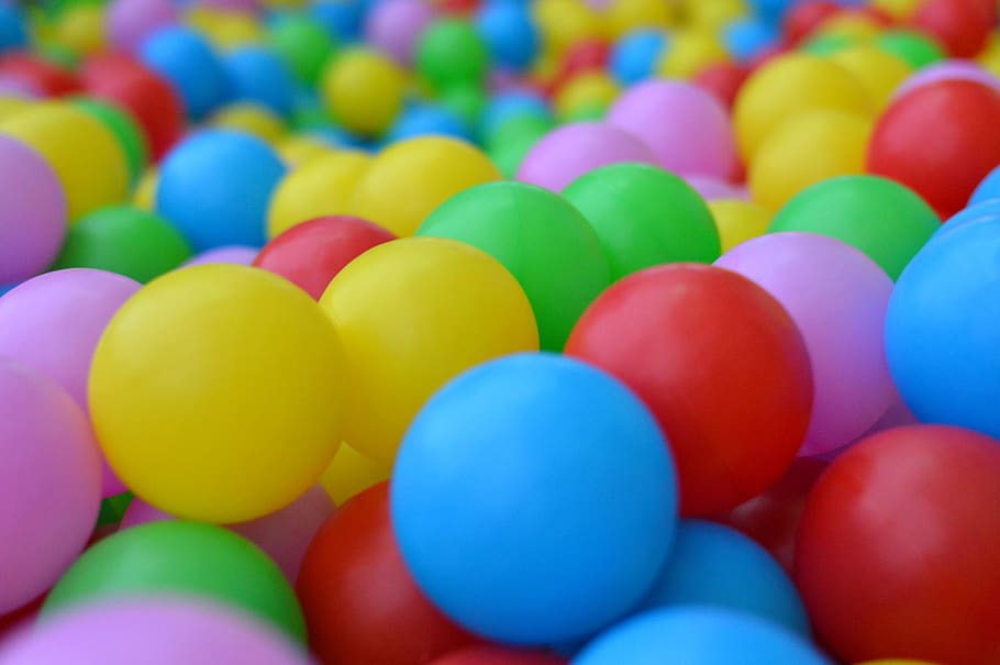 bolas, parque infantil, multicolorido, plástico, sala de jogos, grupo de objetos, infância, colorido, piscina de bolas, multi colorido