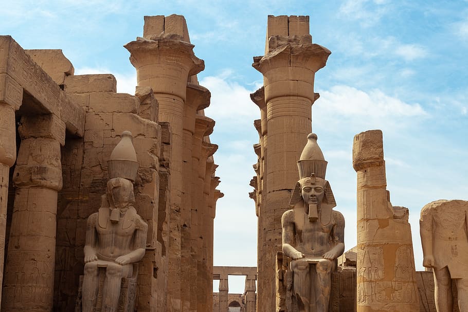 temple, luxor, egypt, sculpture, pharaoh, archeology, monument, art and craft, history, the past