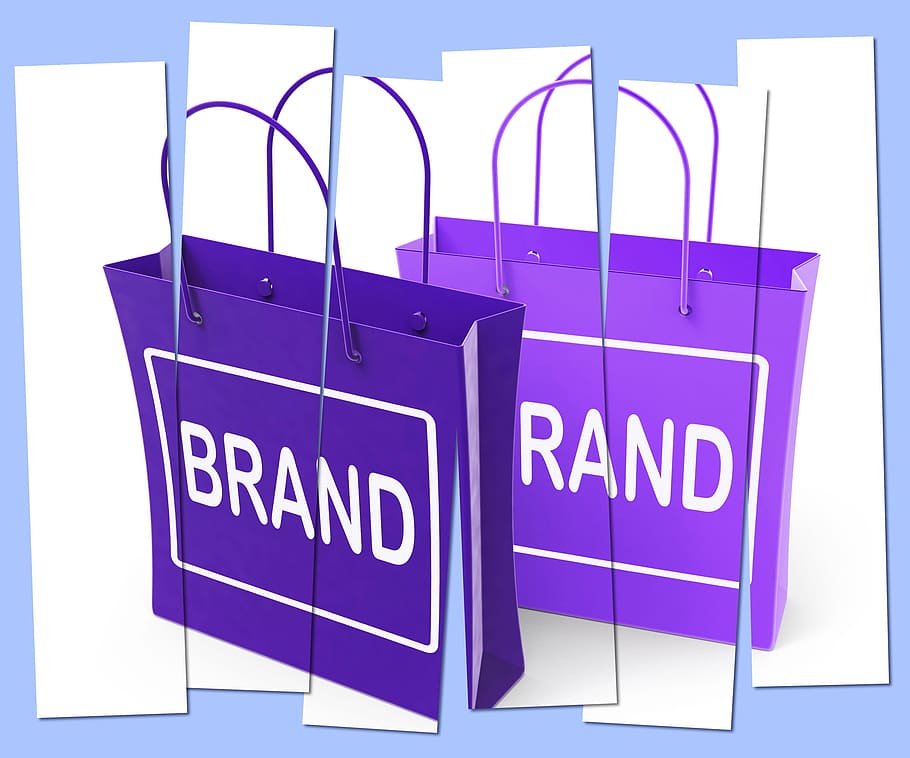 sacolas de compras de marca, mostrando, etiqueta de produto de marca, marca registrada, bolsas, marca, sacolas de marca, marcas, negócios, empresa