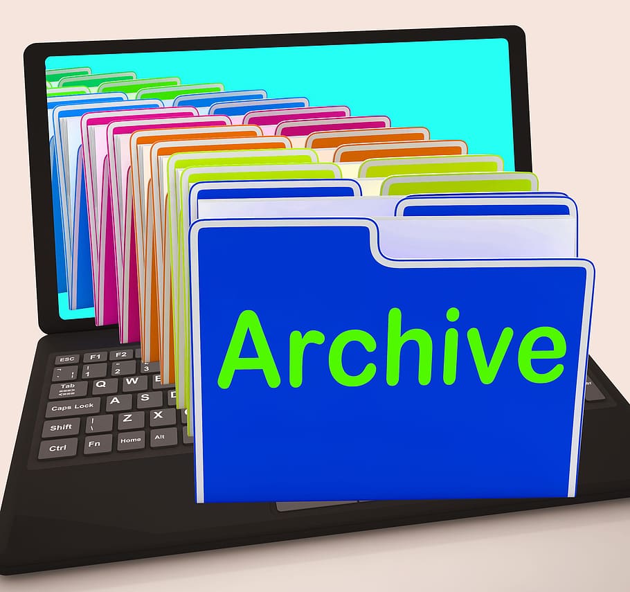 arsip folder laptop, menunjukkan, data dokumen, cadangan, arsip, kronik, data, dokumen, file, folder