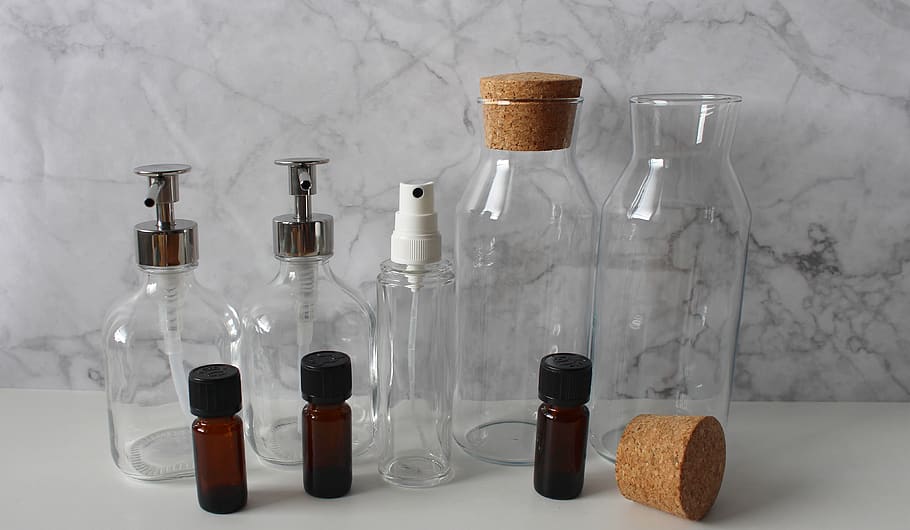 container, glass container, budget, glass bottle, bottle, glass, bottles, essential oils, donor, glass dispenser