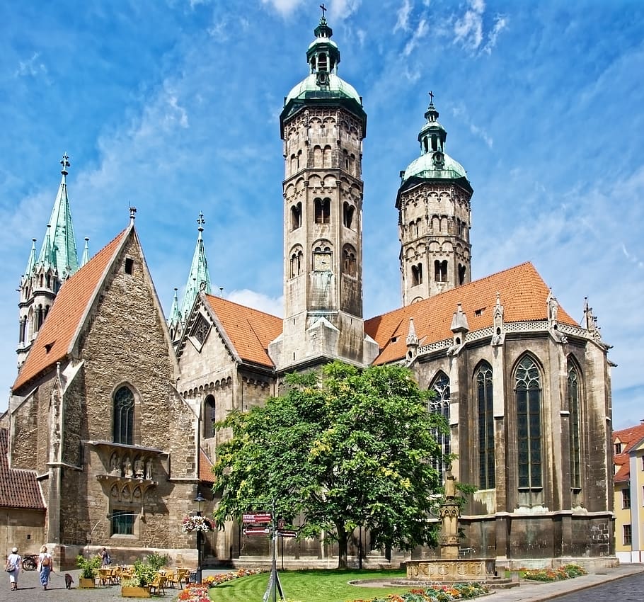 alemania, catedral de naumburg, iglesia, sajonia-anhalt, unesco, patrimonio mundial, rhaeto romanic, históricamente, exterior del edificio, estructura construida
