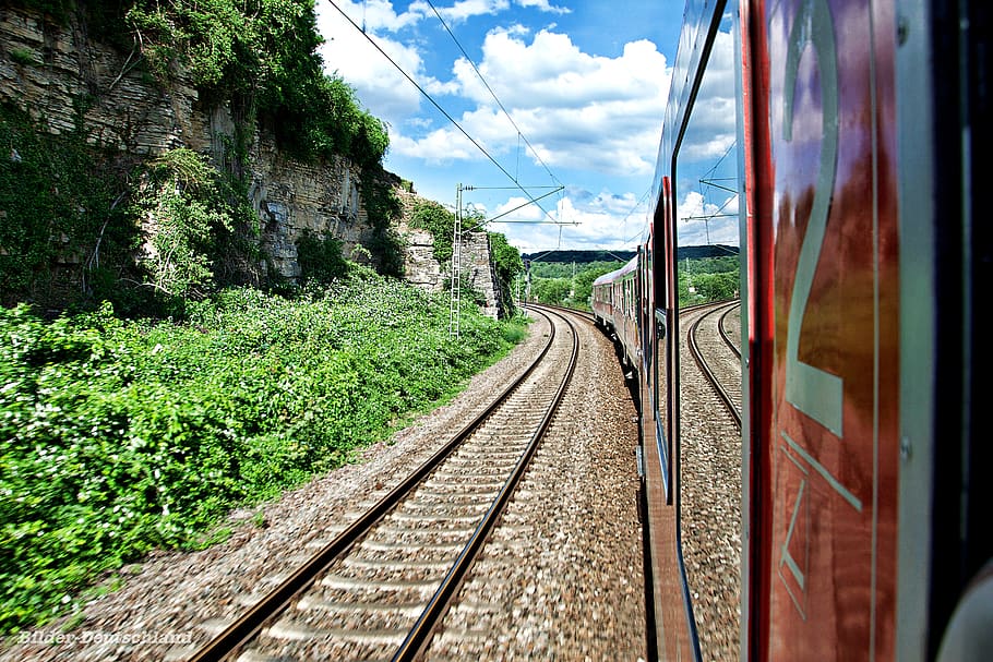 train, on the go, railway, travel, zugfahrt, locomotive, passengers, railway station, wagon, exit