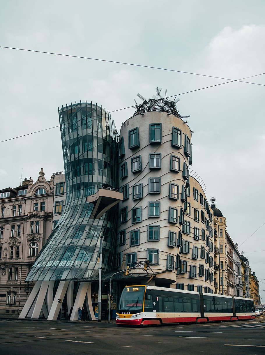 nationale nederlanden building, known, dancing house, sometimes, fred, ginger, architecture, art, construction, crossing