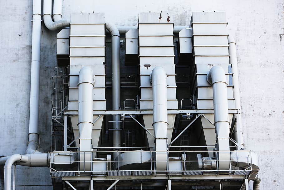industrial, silos, vents, ventilation, pipes, built structure, building exterior, architecture, pipe - tube, day