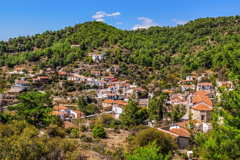 cyprus, vavatsinia, village, mountain, landscape, nature, panorama, travel, scenery, countryside
