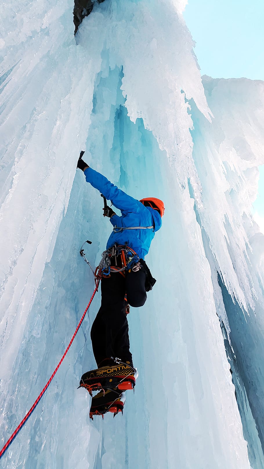 ice climbing, extreme sports, climb, ice, icefall, ice climbers, alpinism, frozen, bergsport, cold