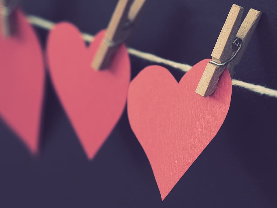 love, heart, paper, art, red, peg, clothes, craft, clothesline, hanging
