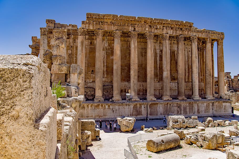 templo, júpiter, romano, antiguidade, ruína, arquitetura, pedra, baalbek, heliópolis, líbano