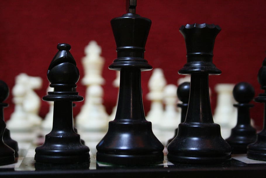 ajedrez, juego, estrategia, rey, desafío, jugar, pensar, blanco, negro, competencia