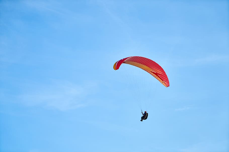 parachute, fly, paragliding, sports, dom, adrenalin, wind, sky, air, atmosphere