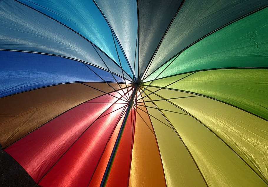 screen, sun, rainbow, color, alive, live, spectrum, summer, parasol, umbrella