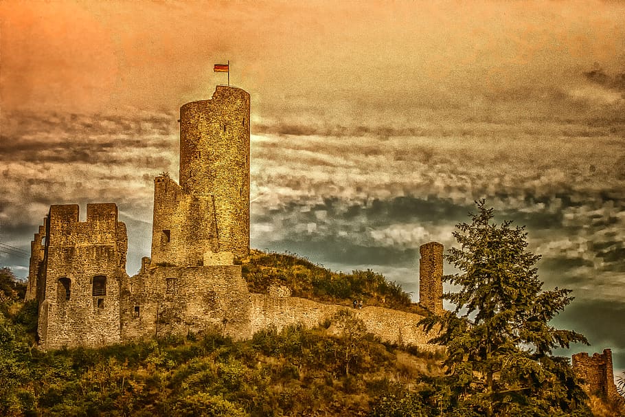 castle, monreal, rhineland palatinate, architecture, old, mystical, dramatic, building, tower, fortress