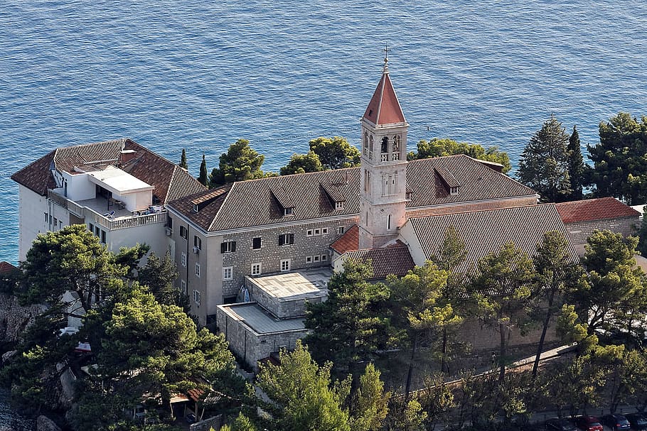 dominican monastery, bol, island, brac, dalmatia, architecture, town, europe, croatia, masonry