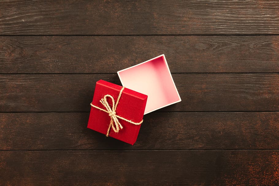 regalo, caja, navidad, presente, celebración, vacaciones, estacional, fondo, madera, antiguo