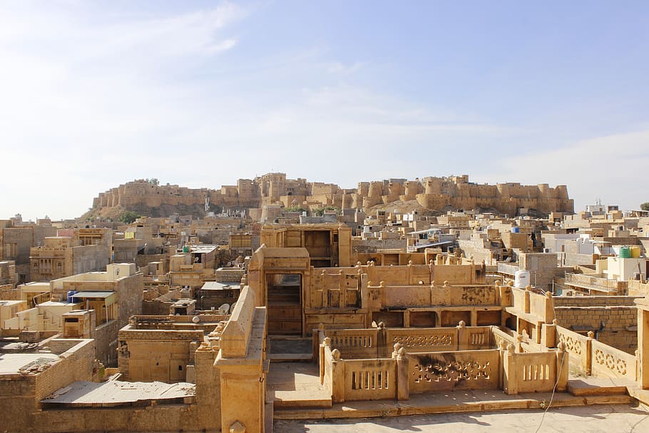 fuertes, lugares, jaisalmer, fuerte, arquitectura, edificio, antiguo, famoso, lugar, historia